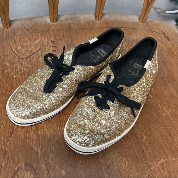 Kate Spade + Keds Gold Glitter - Picture 1 of 3